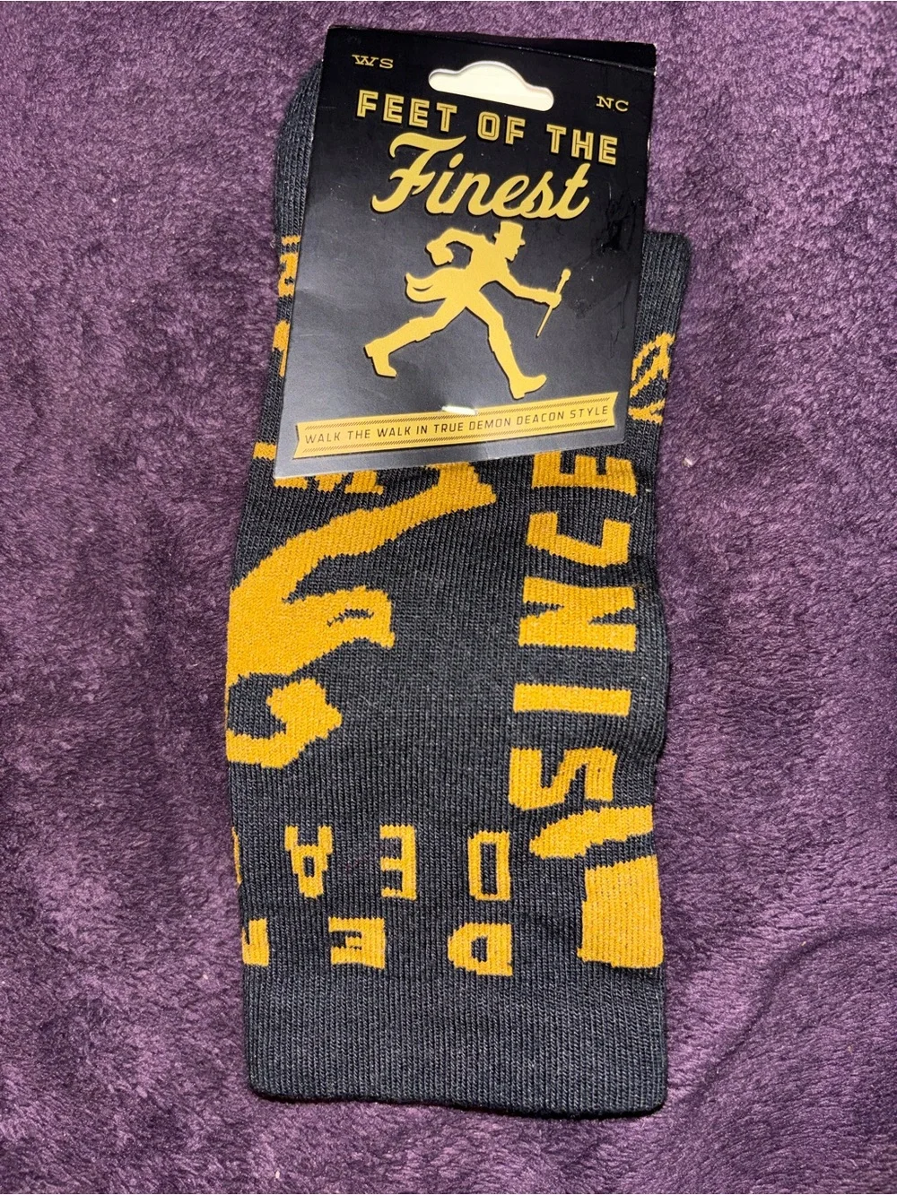 Wake Forest Men’s Crew Socks in Charcoal & Gold